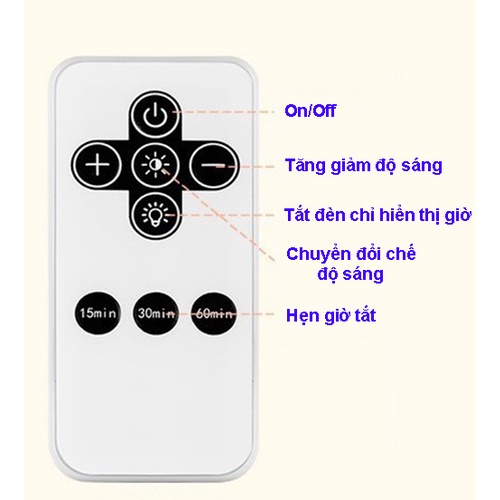 Đèn Ngủ Thông Minh Điều Khiển Từ Xa CH056 – 3 Màu Ánh Sáng, Bảo Vệ Mắt , Có Đồng Hồ Báo Giờ, Có Pin Dự Phòng