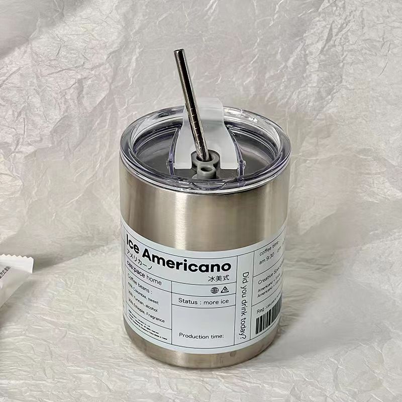 Ly giữ nhiệt iced americano inox 304 cao cấp không gỉ, cốc uống nước giữ nhiệt có ống hút tiện lợi