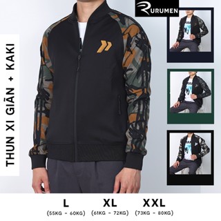 Áo Khoác Nam Thun Phối Kaki Camo Rayman RURUMEN Áo Khoát Họa Tiết Lính Rằn Ri VNXK - AK072