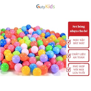Dây 100 quả bóng nhựa nhiều màu cho bé ( khoảng 95 - 100 bóng ) Guty Kids