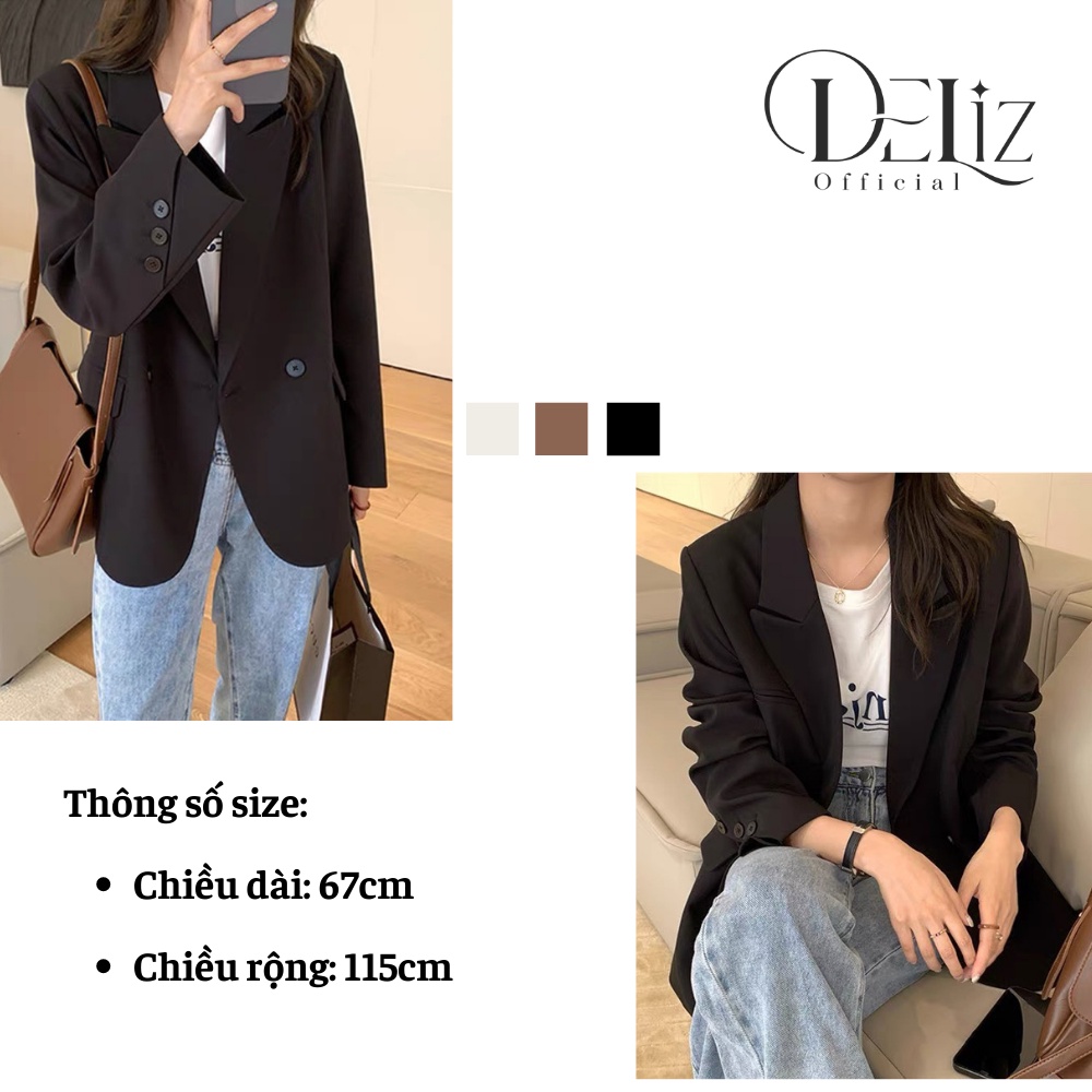 Áo khoác blazer công sở DELIZ, áo vest nữ 2 lớp Hàn Quốc | BigBuy360 - bigbuy360.vn