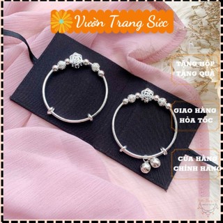 Vòng tay nữ bạc S925, lắc tay bạc ý nữ gắn charm dễ thương, xinh xắn Vườn Trang Sức