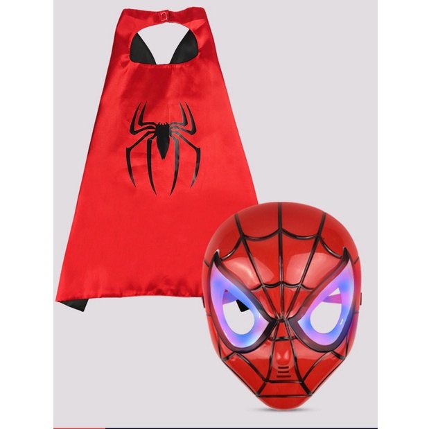 SET Khiên thủ áo choàng đồ bộ hoá trang người nhện Spiderman đồ chơi siêu nhân cho bé
