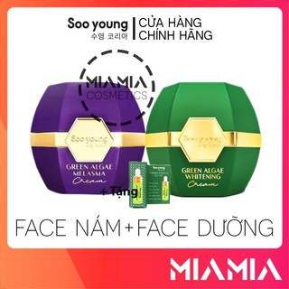 Combo kem face nám lục tảo + face dưỡng trắng mỹ phẩm soo young
