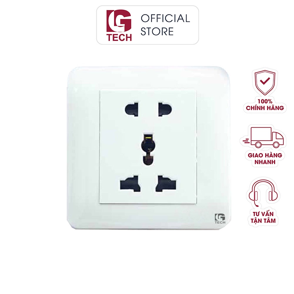 Ổ cắm điện 3 lỗ và 2 lỗ cao cấp chuẩn vuông LGtech TT-0013