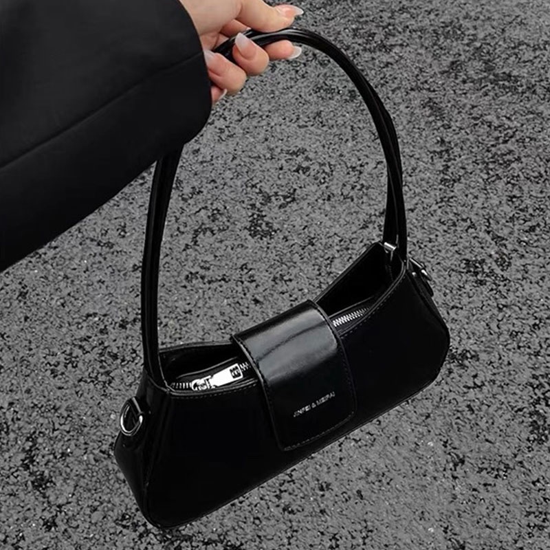 Mischa Túi Đeo Vai Bằng Da PU Màu Trơn Thiết Kế Đơn Giản Nhỏ Gọn Thời Trang