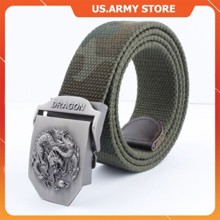 Dây Lưng Vải Bố Mặt Thép Không Ghỉ Phong Cách, Dây Nịt Lưng Nam Vải Dù Siêu Bền