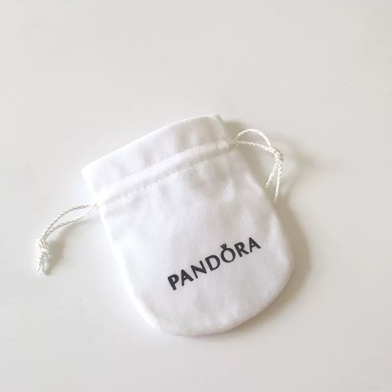 Túi Đựng Trang Sức Nhẫn Pandora Bằng Vải Nhung Màu Trắng Thời Trang Cho Nữ