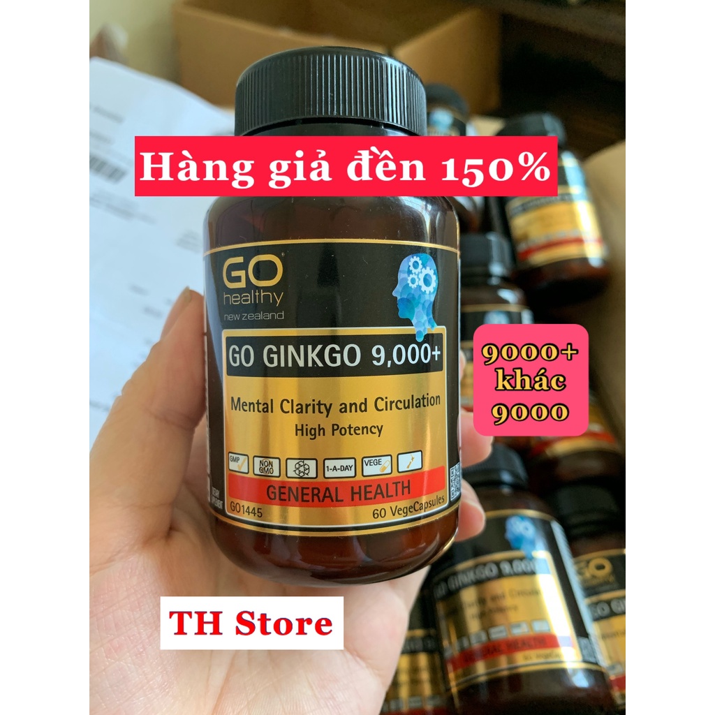 Bill, hàng Air, Hộp 60 viên uống bổ não GO GINKGO 9000+ Go Healthy nội địa New Zealand, (1 viên/ngày)