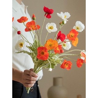  hoa giả Hoa anh túc cao cấp hoa poppy 