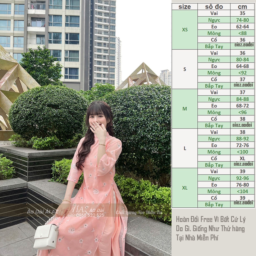Áo Dài Cách Tân Nữ Dáng Suông Tay Ngắn 4 Tà DQ02