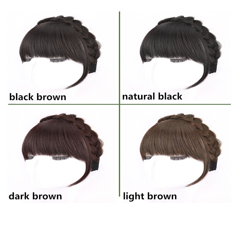 Phụ Kiện Tóc Mái Giả Thắt Bím Xương Cá Vô Hình Kiểu Ngọt Ngào Cho Nữ