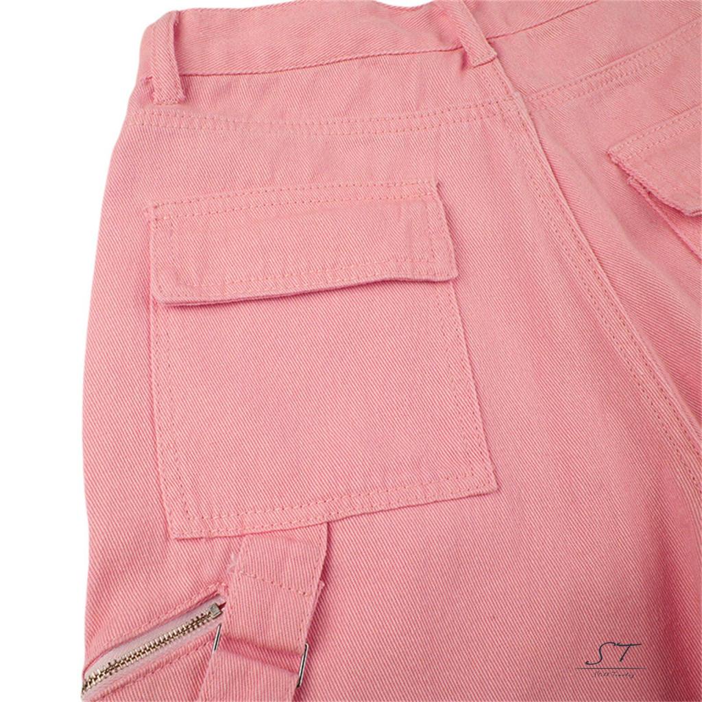 Quần Jeans Lưng Cao Có Túi Phối Khóa Kéo CY03 Thời Trang Cho Nữ