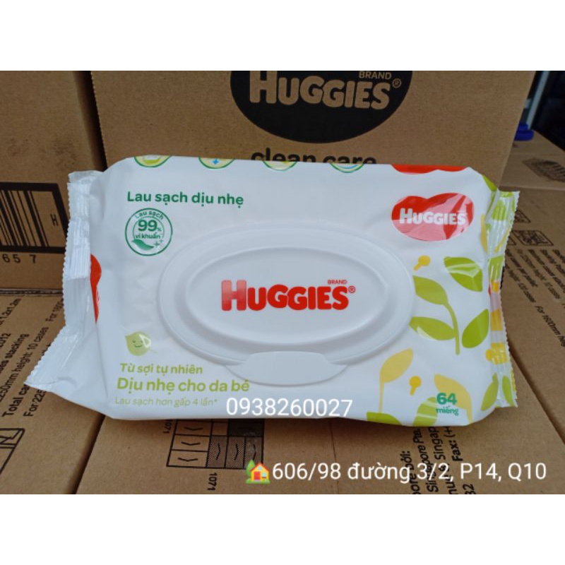 Khăn ướt Huggies 80 tờ không mùi an toàn cho trẻ sơ sinh