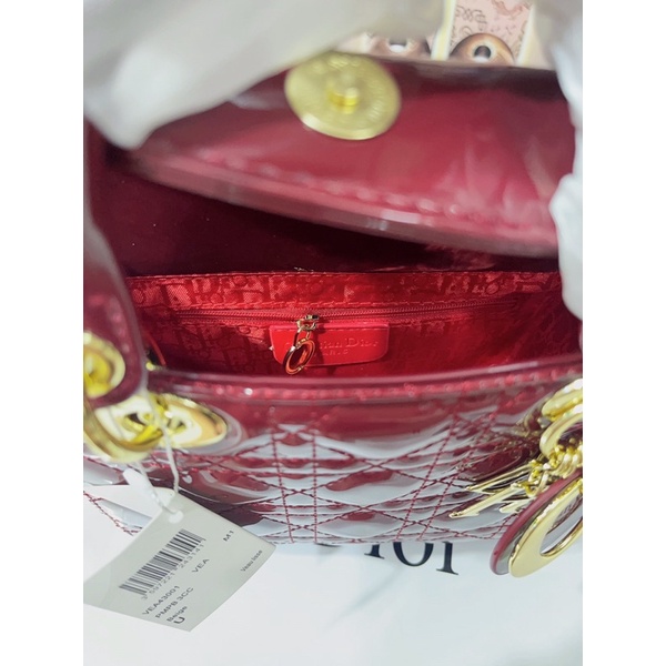 Túi chữ Đ vân 5 ô da bóng size 20 full hộp hàng QC cao cấp