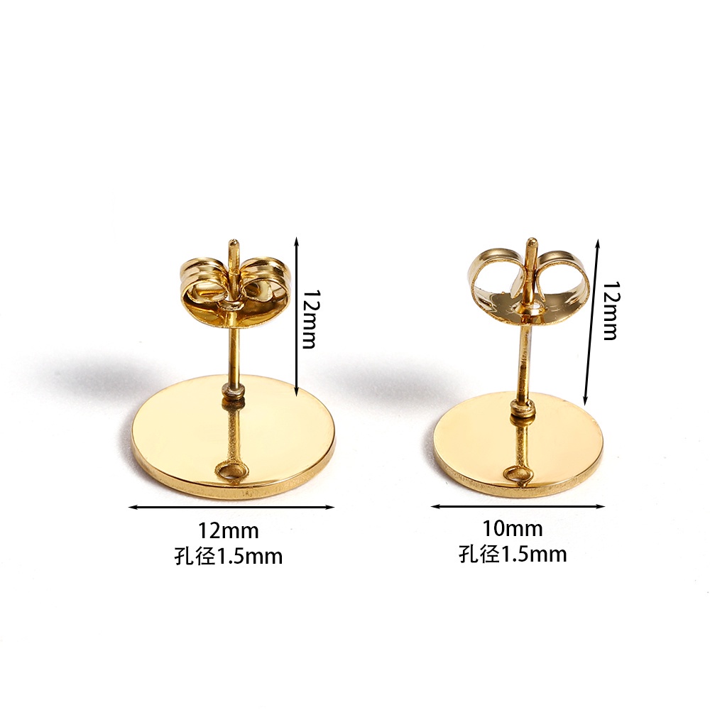 10 Hoa tai ST.KUNKKA titan màu vàng nhạt/ bạc chống rỉ sét lâu phai phong cách Hàn Quốc tùy chọn kiểu dáng cho nữ