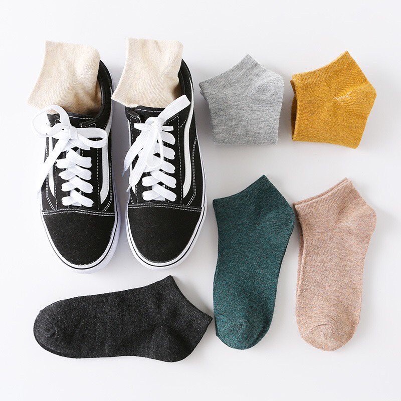 HÀNG MỚI VỀ Tất Nam Nữ Cổ Ngắn Chất Liệu Cotton Co Giãn 4 Chiều, Tất Cotton Phong Cách Vintage 88341