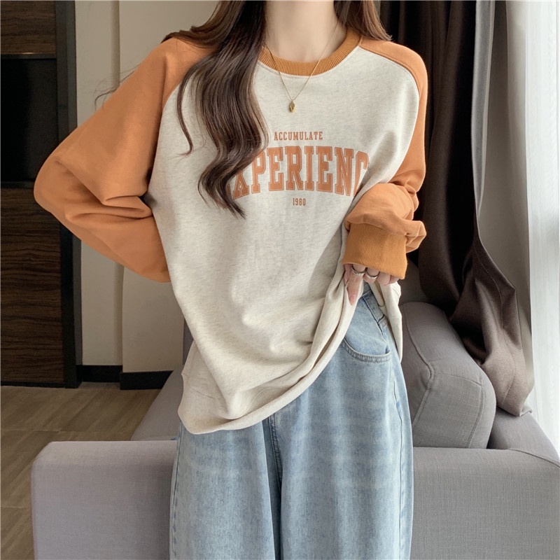 Áo Nỉ Nữ Dài Tay Cổ Tròn Thời Trang Hàn