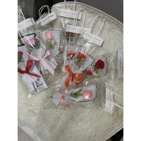 Bó hoa sáp 1 bông kèm túi xách