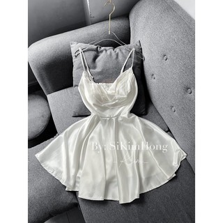 D34 Đầm xòe cổ đổ cườm dáng ngắn