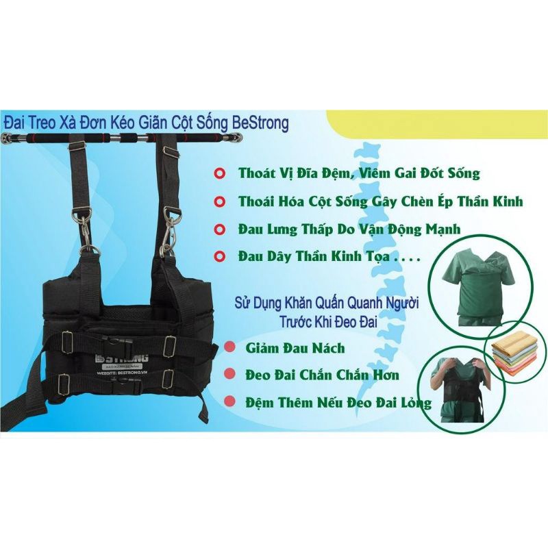 Đai treo xà đơn kéo giãn cột sống, thoát vị đĩa đệm