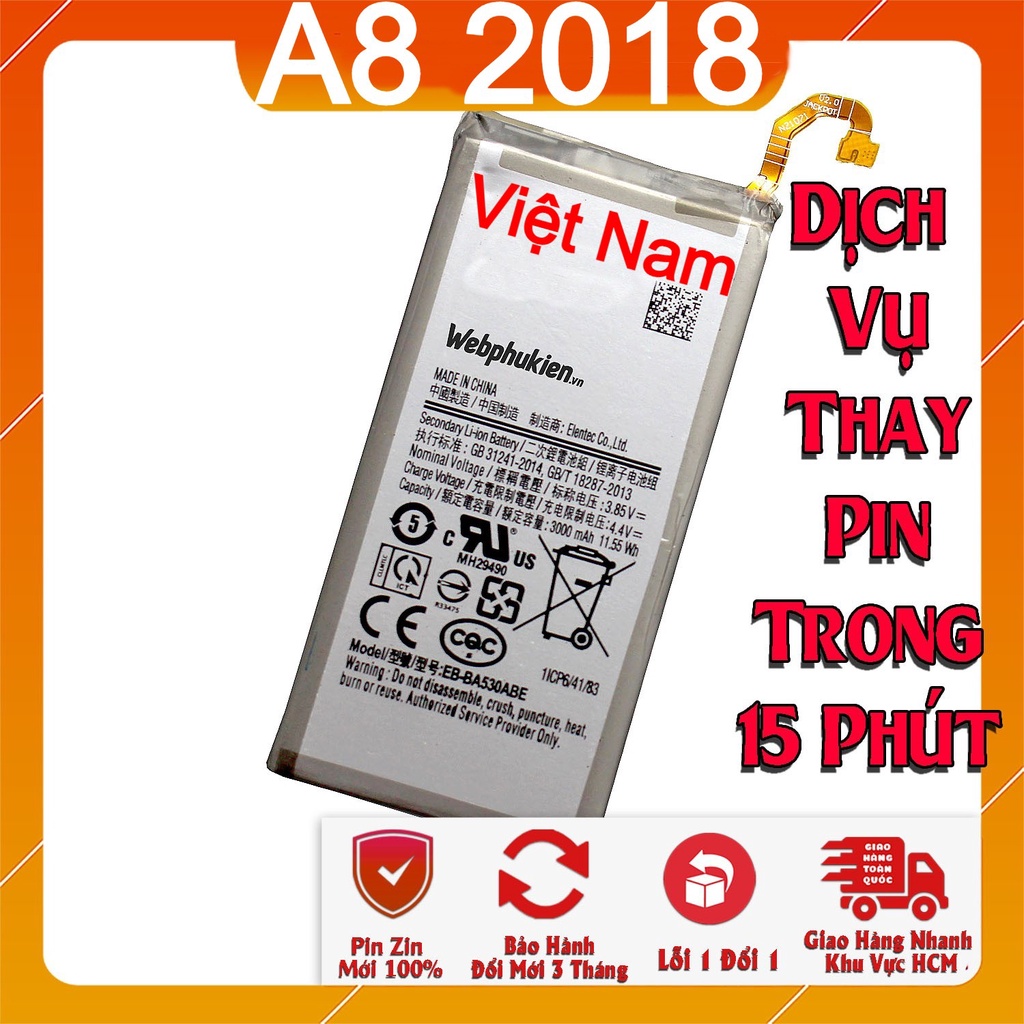 Pin Scud cho Samsung Galaxy A8 2018 A530 EB-BA530ABE - 3000mAh