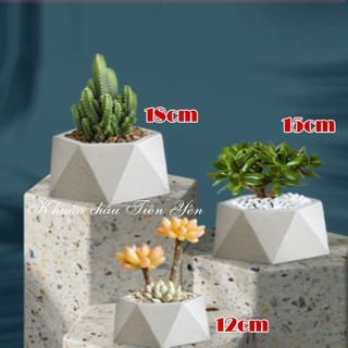 Khuôn chậu mini kim cương trồng sen đá
