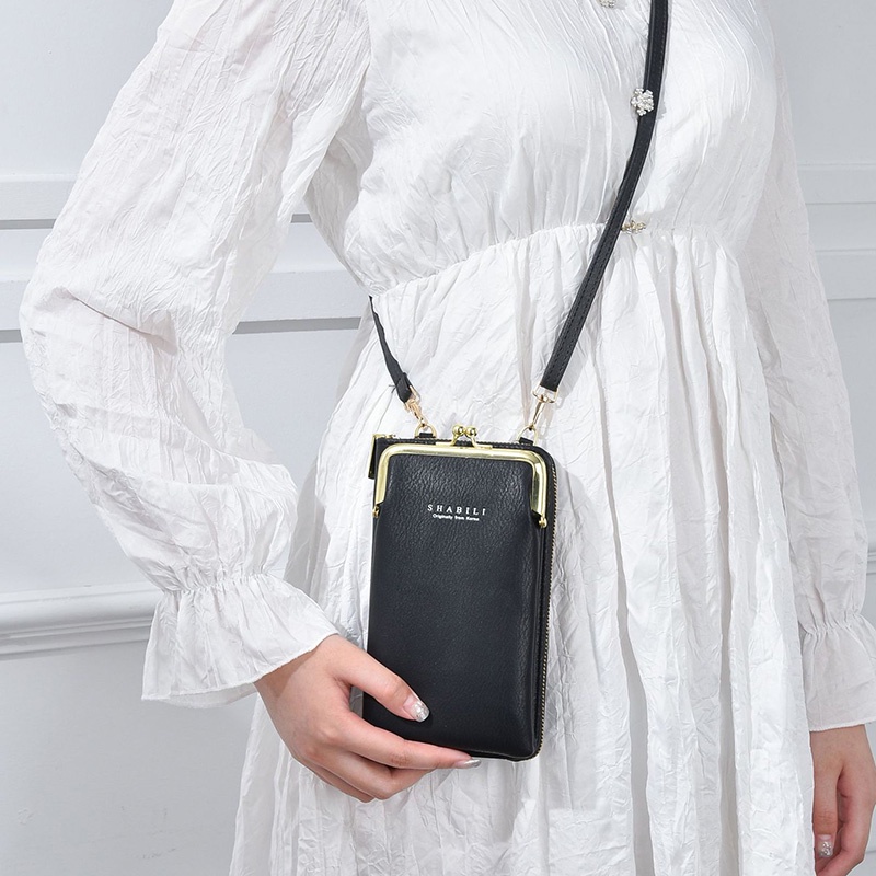 IELGY Túi Đeo Chéo Đựng Điện Thoại Sức Chứa Lớn Có Khóa Kéo Phong Cách Hàn Quốc Cổ Điển