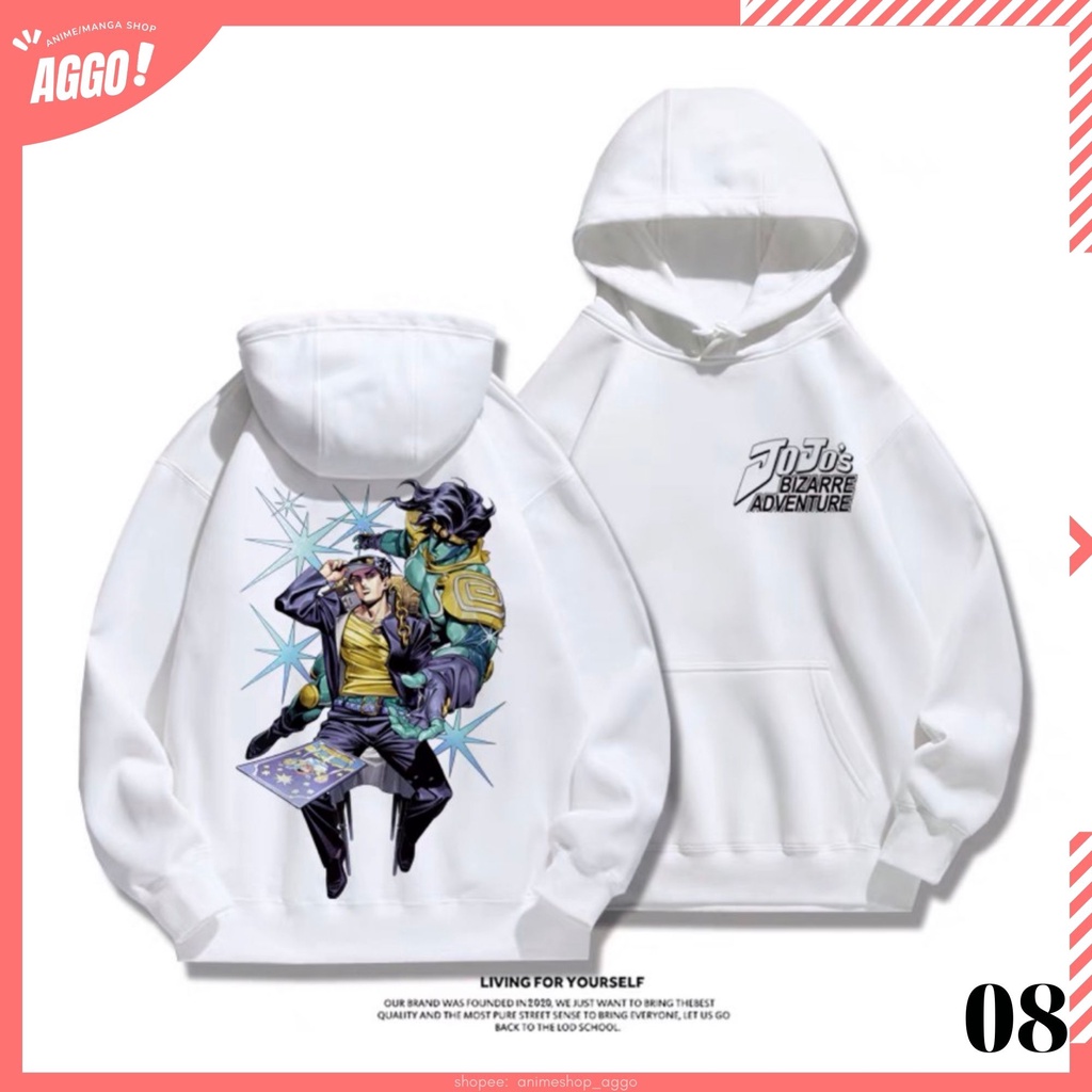 Áo Hoodie Nỉ Anime Jojo Bizarre Adventure, Áo Nỉ Dày Dặn Phong Cách Trẻ Trung Năng Động Form Rộng Nam Nữ Đủ Size