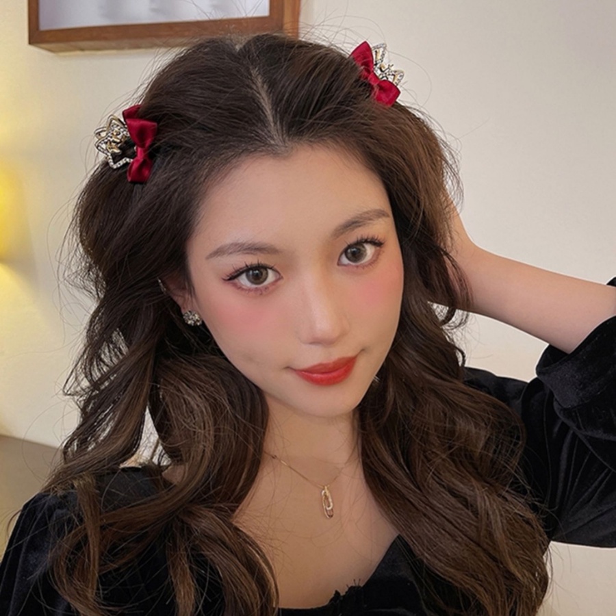 Kẹp Tóc Hình Nơ Đính Đá Dễ Thương Cho Bé Gái