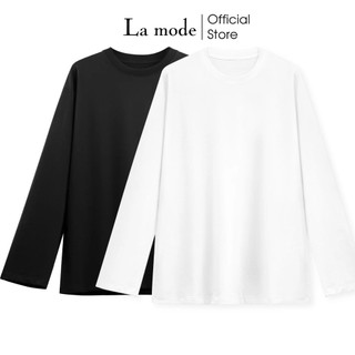 Áo Thun Tay Dài Longtee Trơn Basic Unisex Nam Nữ Form Rộng - La mode