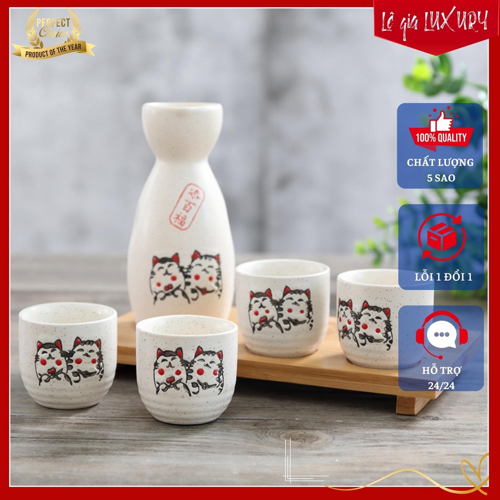 Bộ bình rượu gốm sứ phong cách Nhật Bản Cổ Điển, Bộ bình rượu Sake cao cấp