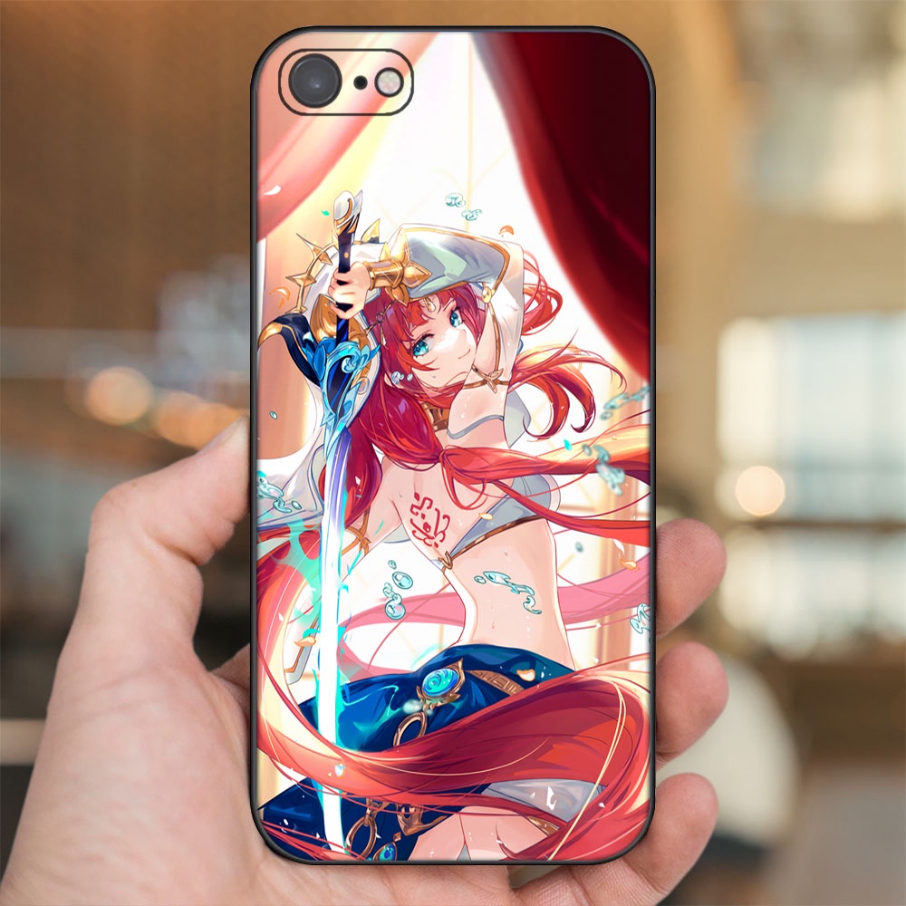 Ốp lưng iPhone 7, 8 dẻo đen cạnh vuông in hình Nilou Genshin Impact