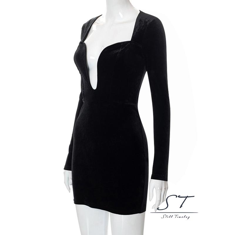 Đầm Dài Tay Màu Trơn Dáng Ôm Gợi Cảm Cho Nữ