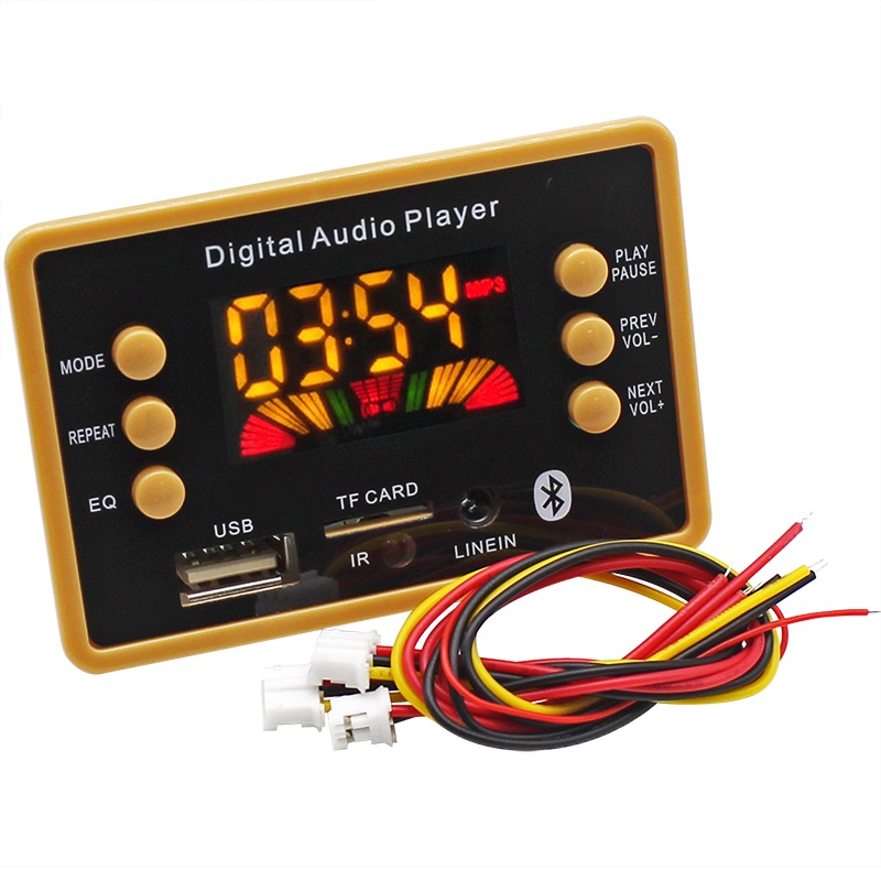 Bảng mạch âm thanh 12V Bluetooth 5.0 USB FM TF AUX Kèm remote điều khiển từ xa có màn hình màu lớn