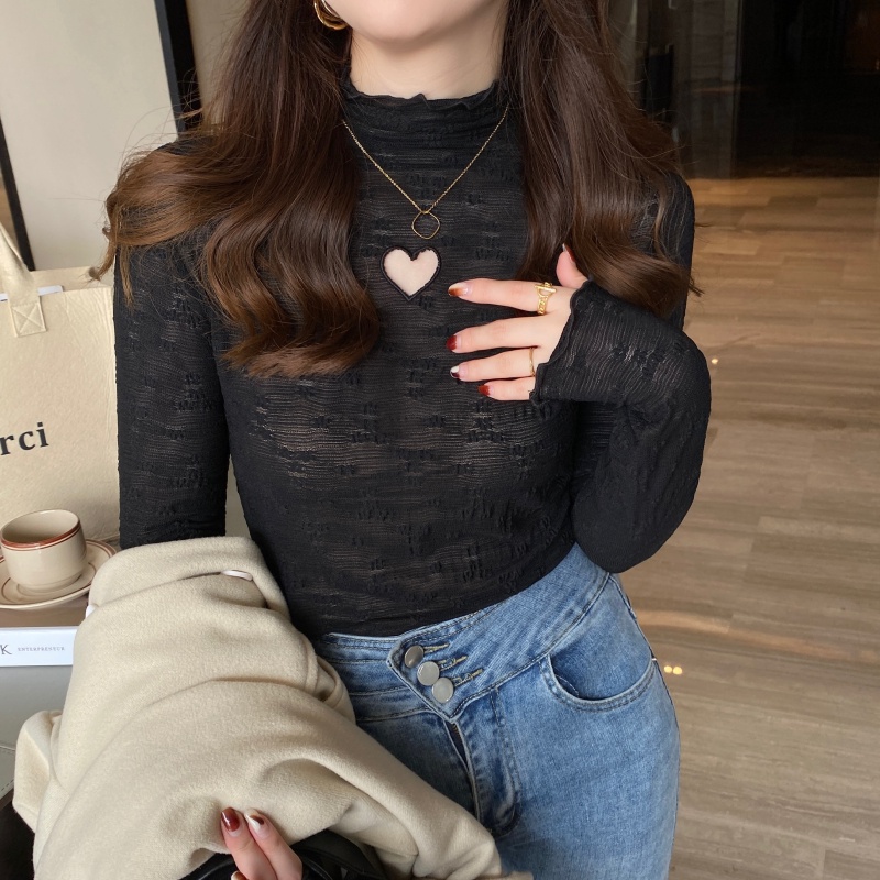 ZHELIHANGFEI Áo Nữ Tay Dài Phối Ren Thời Trang Quyến Rũ