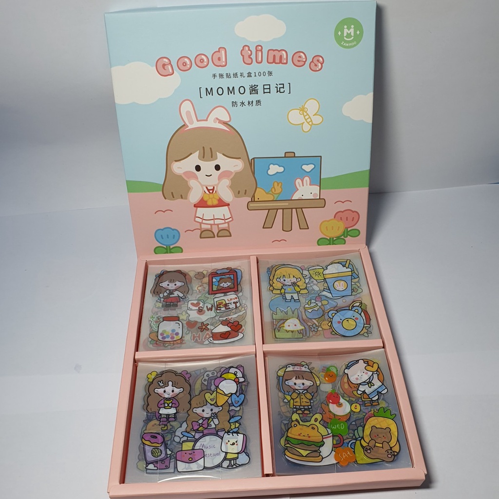 Sticker 2D Set 100 tấm Hình Dán Laptop Bìa Vở Điện Thoại