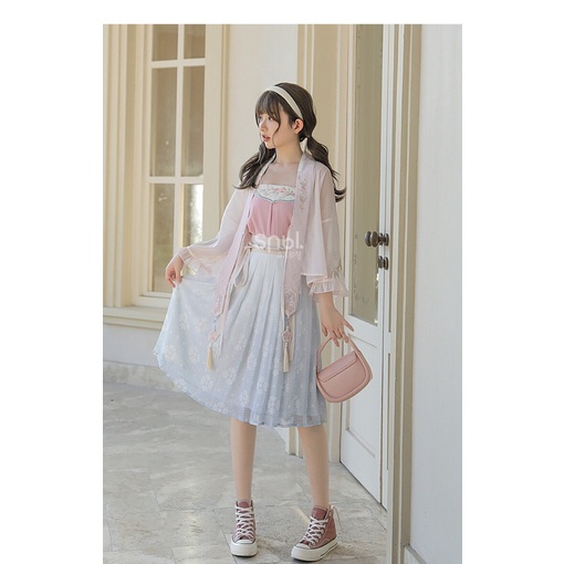 YAS0554-Set hán phục cách tân SNBL thêu hoa