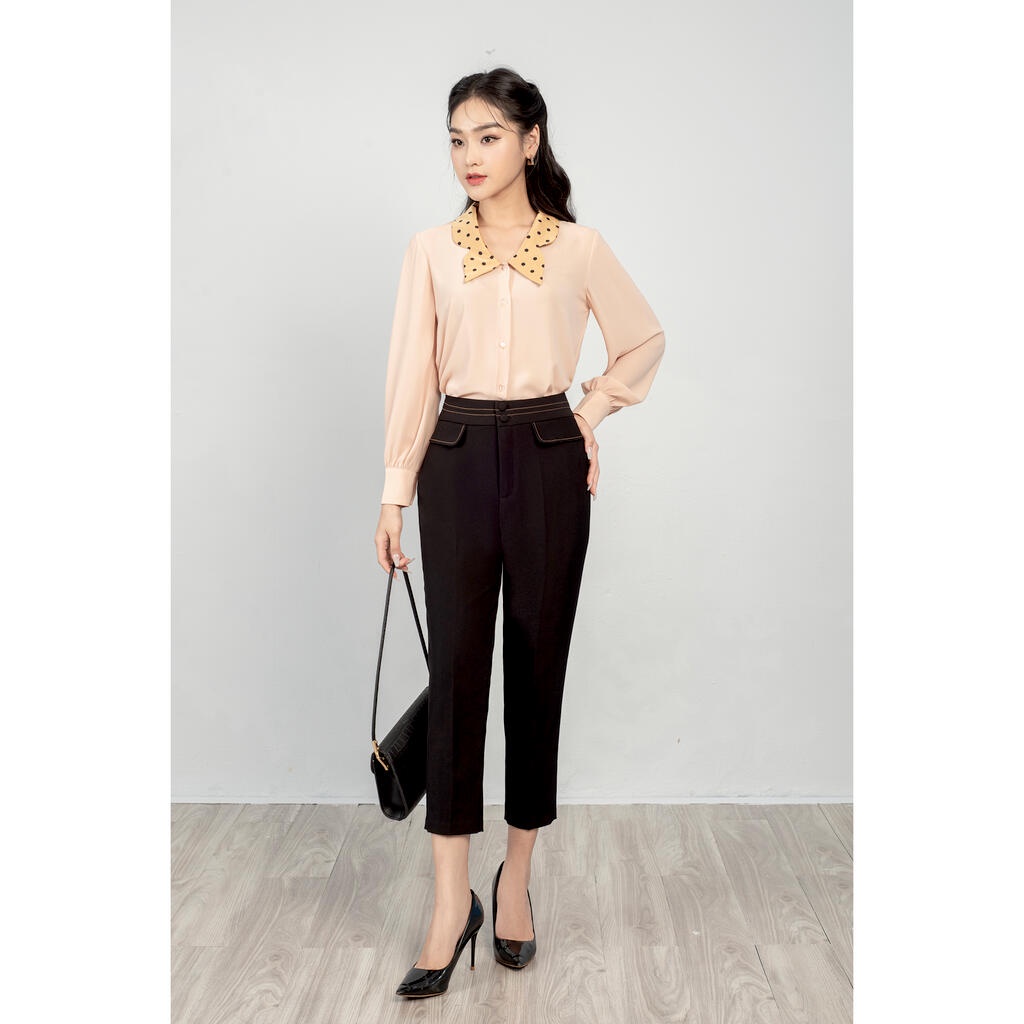 Áo sơ mi dài tay, phối cổ lụa MMOutfit M-AO061221259