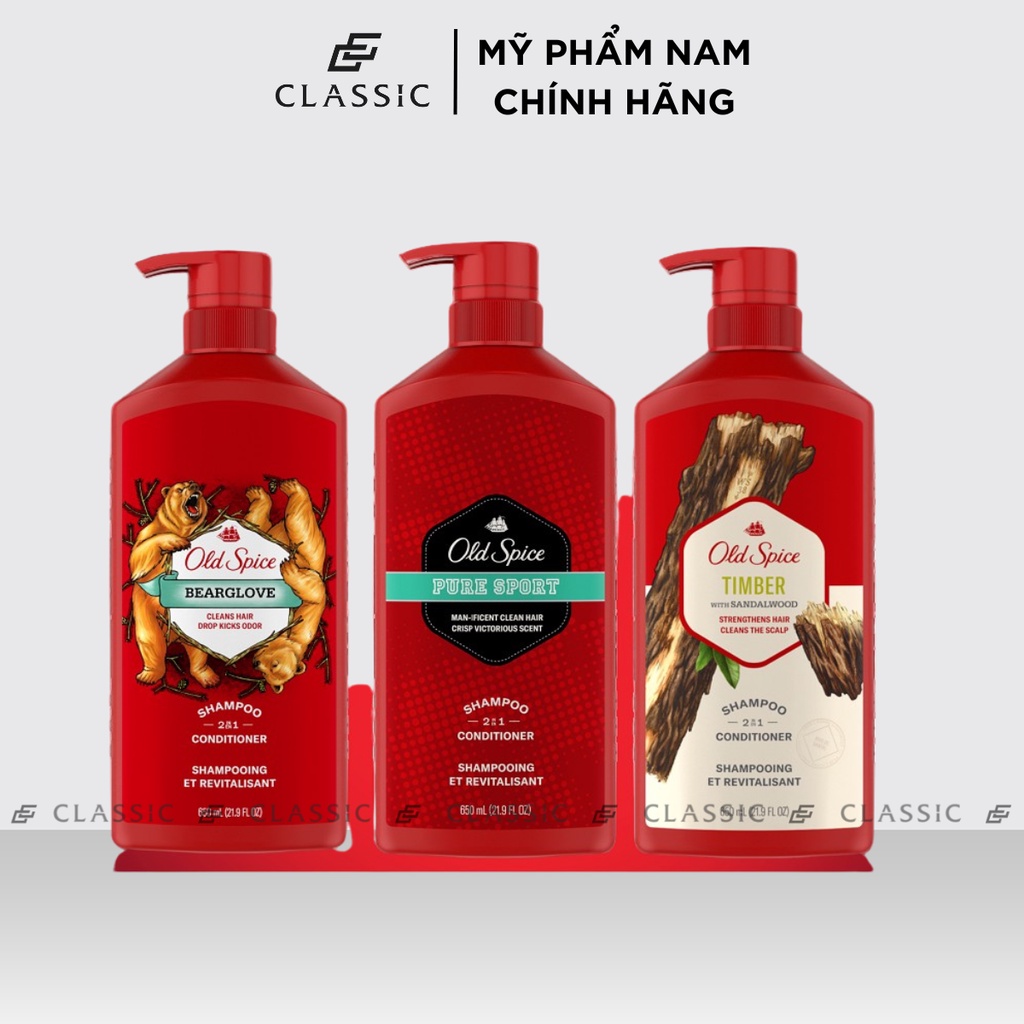 Dầu Gội OLD SPICE 2in1 Hương Nước Hoa Cho Nam Chai 650 ML