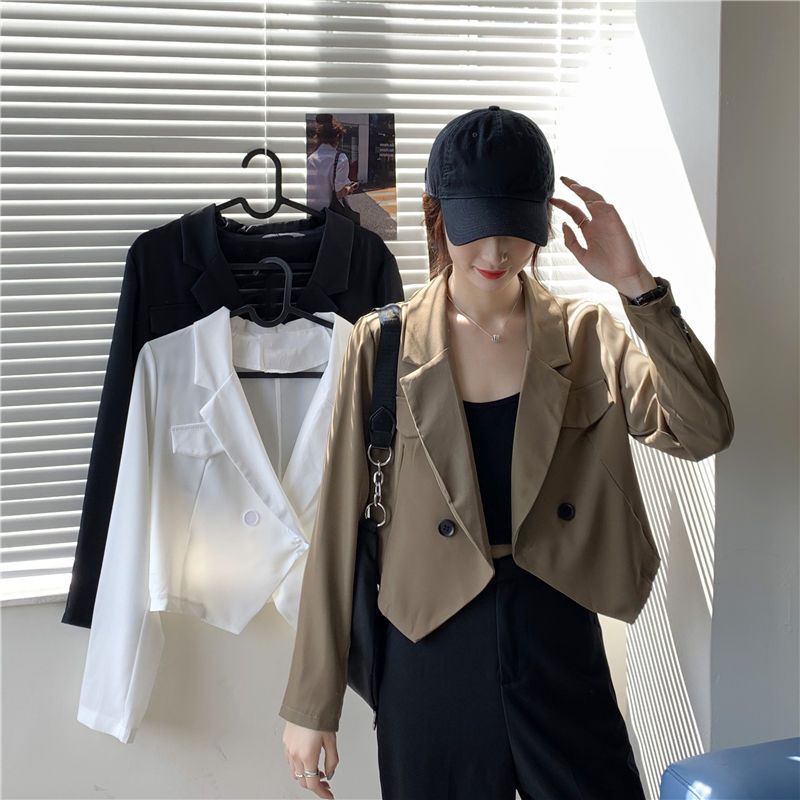Áo Khoác Ngắn Dáng Rộng Phong Cách Hàn Quốc Thời Trang Cho Nữ croptop blazer