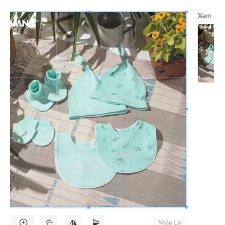 Chaang - Sét 2 Mũ , Yếm , Bao tay chân sơ sinh CC101122