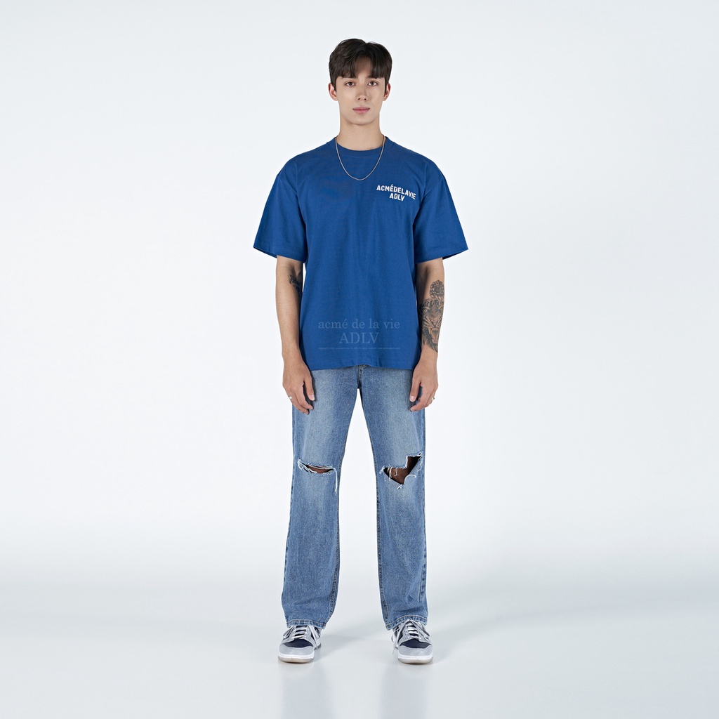 Áo Thun ADLV Stitch Embroidered màu Xanh dương Unisex