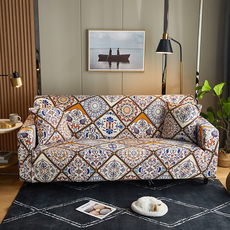 Tấm bọc ghế sofa tại nhà họa tiết đơn giản cho ghế 1,2,3,4 chỗ ngồi, ghế sofa góc L