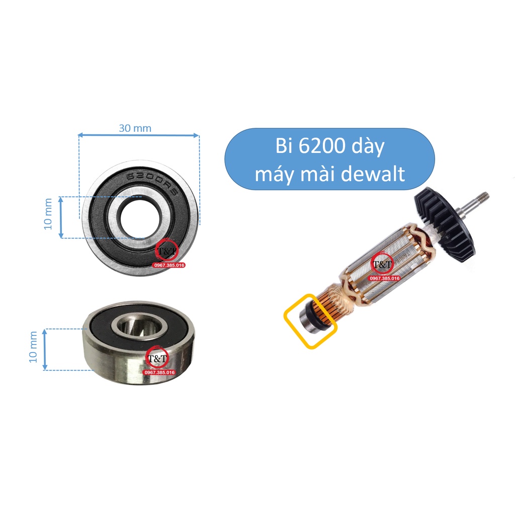 BẠC ĐẠN 6200 dày (62001) RBI LOẠI CHUYÊN DÙNG CHO MÁY CẦM TAY ( 5 Viên, 2 Viên, 1 Viên)