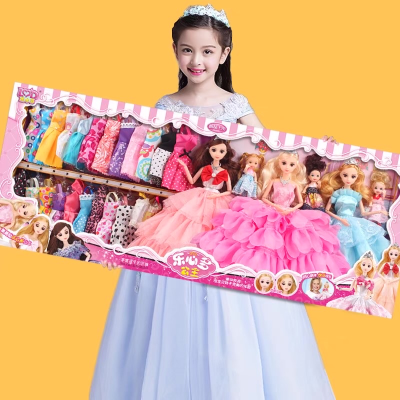 Đồ chơi búp bê Elsa màu xanh, Barbie màu hồng. 100+ MÂŨ BÚP BÊ thay váy, nấu ăn, xe kem, nhà hai tầng LOẠI TO