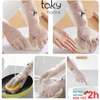 Găng Tay Cao Su Trắng Con Hươu, Rửa Chén Bát, Giặt Giũ, Vệ Sinh Nhà Cửa, Tiện Dụng An Toàn Cho Đôi Tay. TakyHome 5800