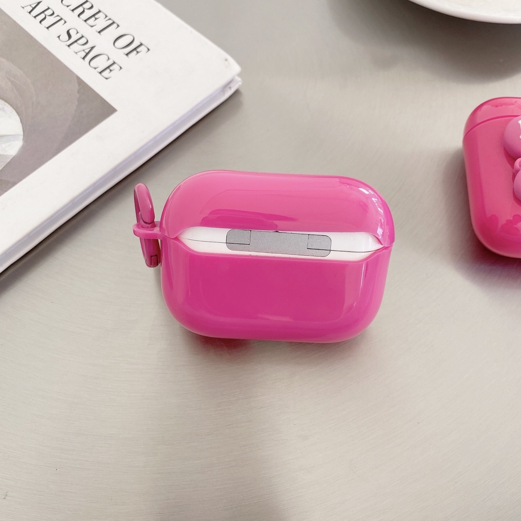 Vỏ Bảo Vệ Hộp Sạc Tai Nghe AirPods 1 2 3 Pro inPods i12 i12s Bằng Silicon Hình Gấu Hồng