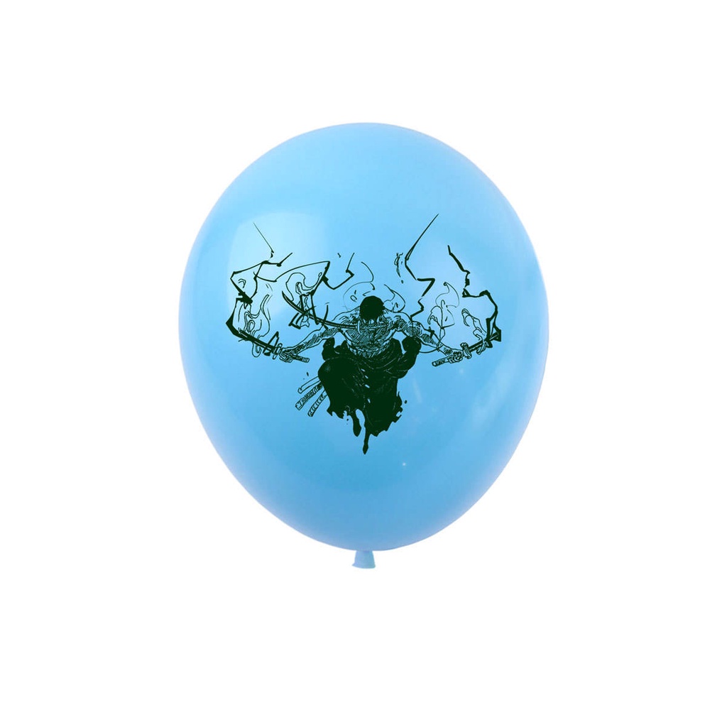 Bộ Bong Bóng Latex In Hình Luffy One Piece Trang Trí Bánh Kem Sinh Nhật