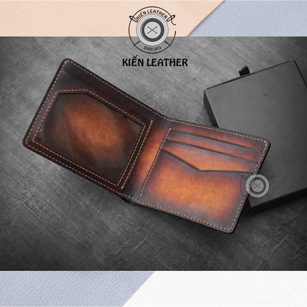 Ví nam dáng ngang, Màu PATINA thủ công độc đáo, Kiến Leather VNV01